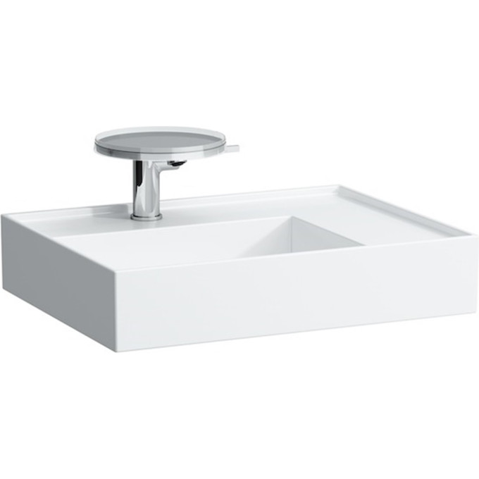 Раковина-чаша LAUFEN KARTELL BY со скрытым сливом 600x460 мм с полочкой справа