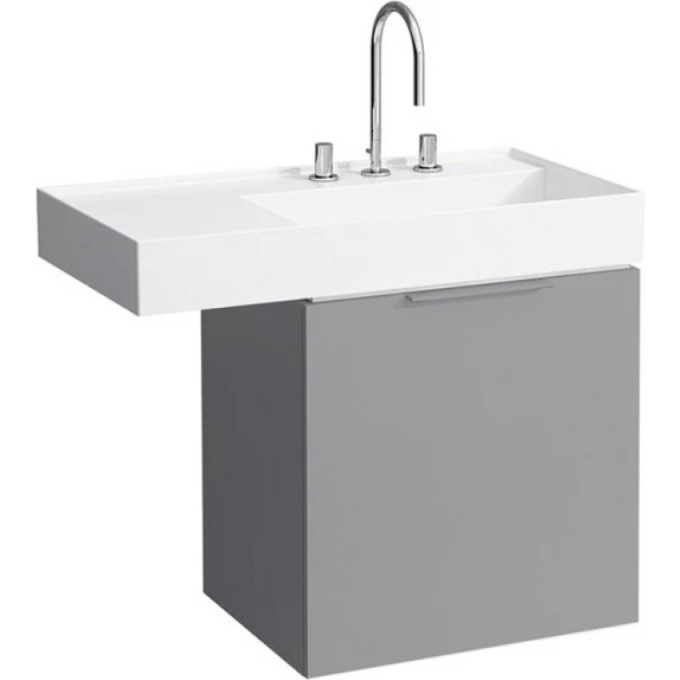 Шкафчик под раковину LAUFEN KARTELL с компактным сифоном, матовый серый