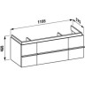 Тумба под раковину LAUFEN CASE FOR PALACE 120x38 мелованный дуб