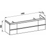 Тумба под раковину LAUFEN PALACE 150x38 два выдвижных ящика